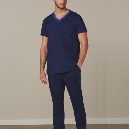 Shiny MENS SEMI-ELASTIC WAIST TIE SOLID COLOUR SCRUB PANTS M9710 MENS SEMI-ELASTIC WAIST TIE SOLID COLOUR SCRUB PANTS Thumbnail