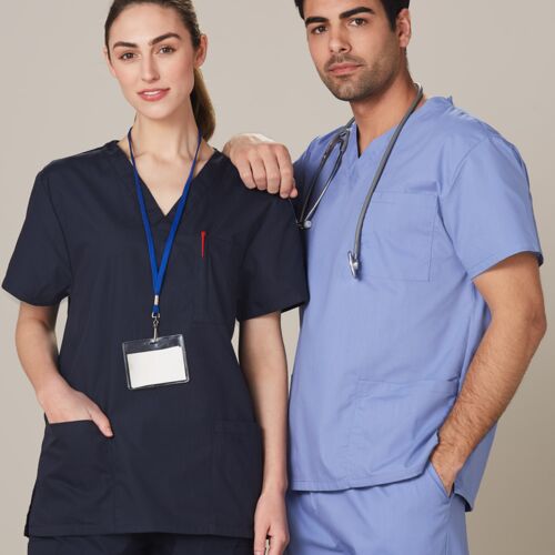 Shiny Unisex Scrubs Short Sleeve Tunic Top M7630 Unisex Scrubs Short Sleeve Tunic Top Thumbnail
