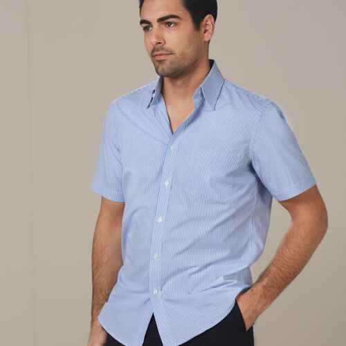 Shiny Men's Balance Stripe Short Sleeve Shirt M7231 Men's Balance Stripe Short Sleeve Shirt Thumbnail