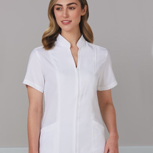 Shiny Women’s Full Zip Front Short Sleeve Tunic M8636S Women’s Full Zip Front Short Sleeve Tunic Thumbnail
